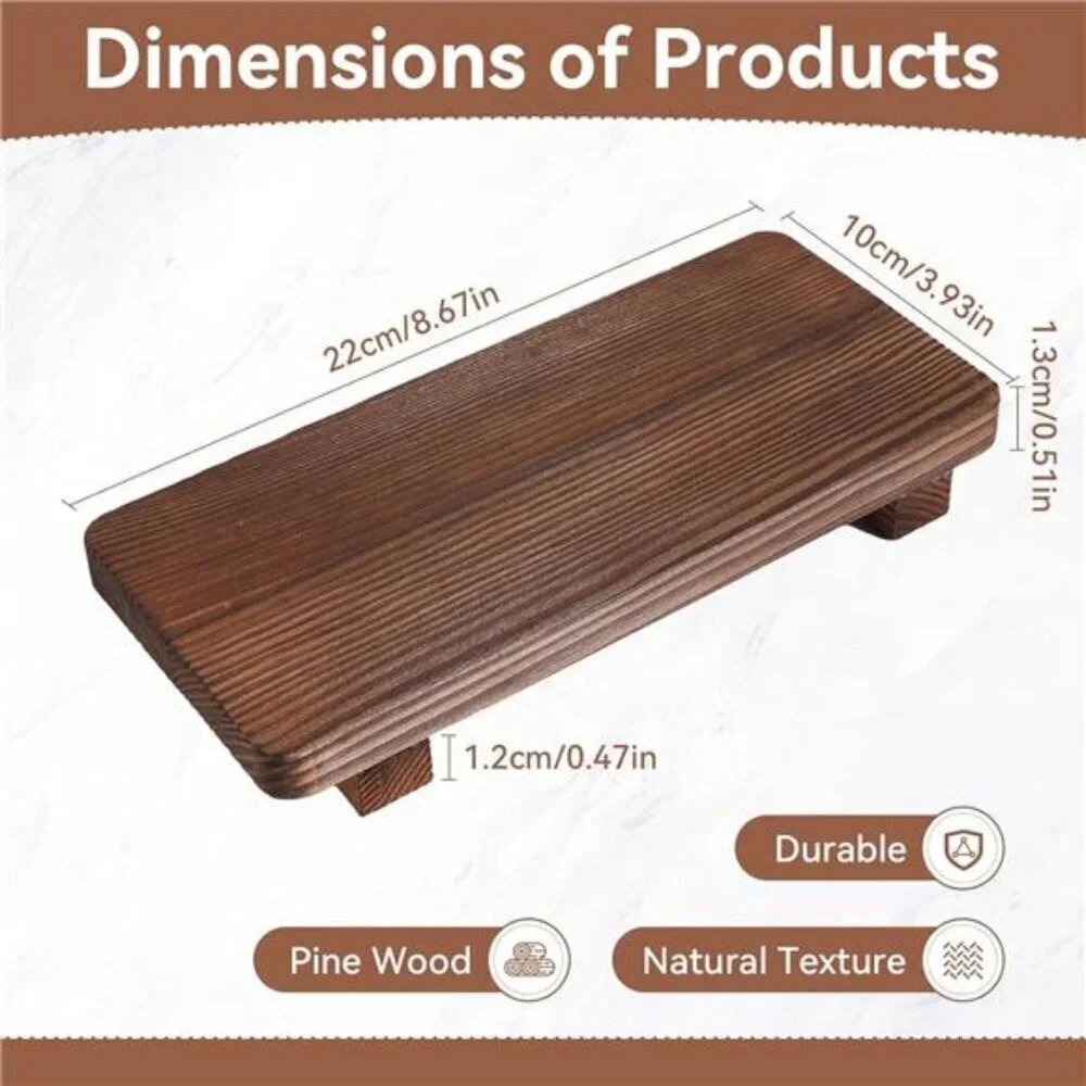 Wood Soap Tray Set Rustic Wooden Riser Decor Display Bathroom Kitchen Counter